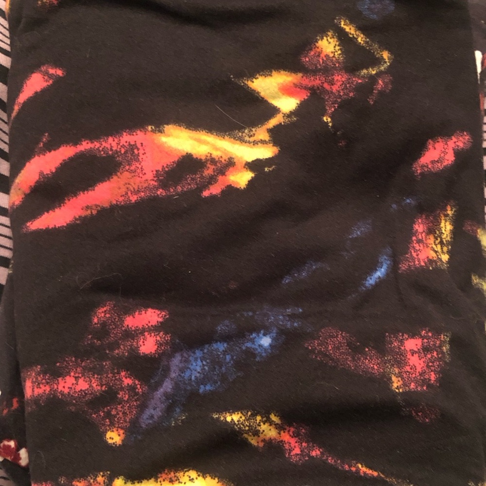 LuLaRoe NWOT Colorful Abstract Black Leggings